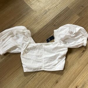 Abercrombie and Fitch Puff Sleeve Crop Top